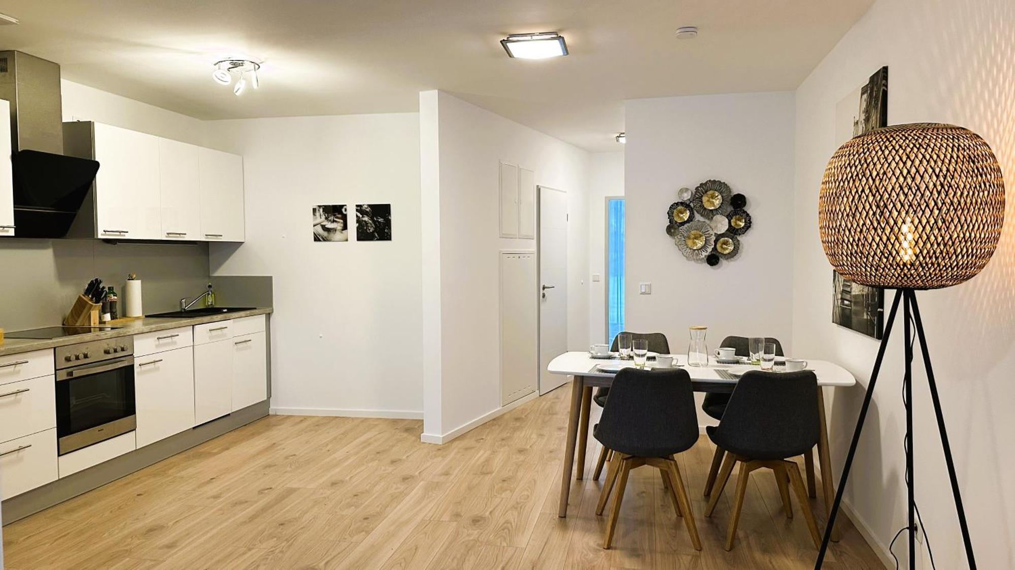 Bohnapartments - Nordkap-Suiten - Gratis Parkplatz - Moderner Neubau - Erdgeschoss - Fussbodenheizung Эрфурт Номер фото
